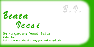 beata vecsi business card