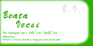 beata vecsi business card